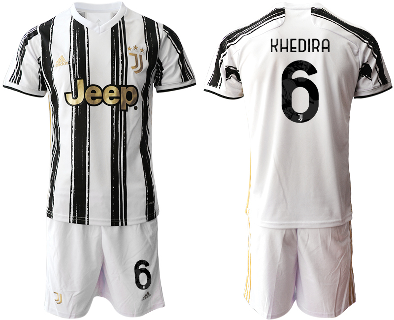 Men 2020-2021 club Juventus home #6 white black Soccer Jerseys